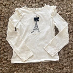 Janie and Jack White and Blue bow Long Sleeve Tee